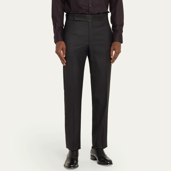 Giorgio Armani /  Mens Tuxedo Dress Pants Sz IT 58 Waist  Black Wool XL - Picture 1 of 7